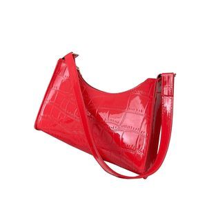 Qweee Artificial Patent Leather Tote Bag - Red C, One-Size :[